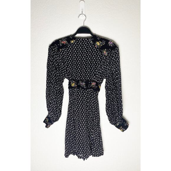 Free People Women's Wonderland Print Floral Patchwork A Line Belted Mini Dress - Picture 7 of 13